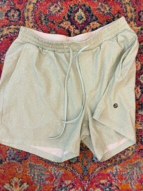 lululemon athletica Mint Green Drawcord Athletic Shorts